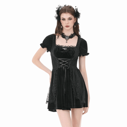Midnight Briar Lace-Up Dress detail
