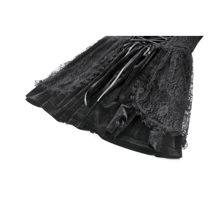 Midnight Briar Lace-Up Dress detail