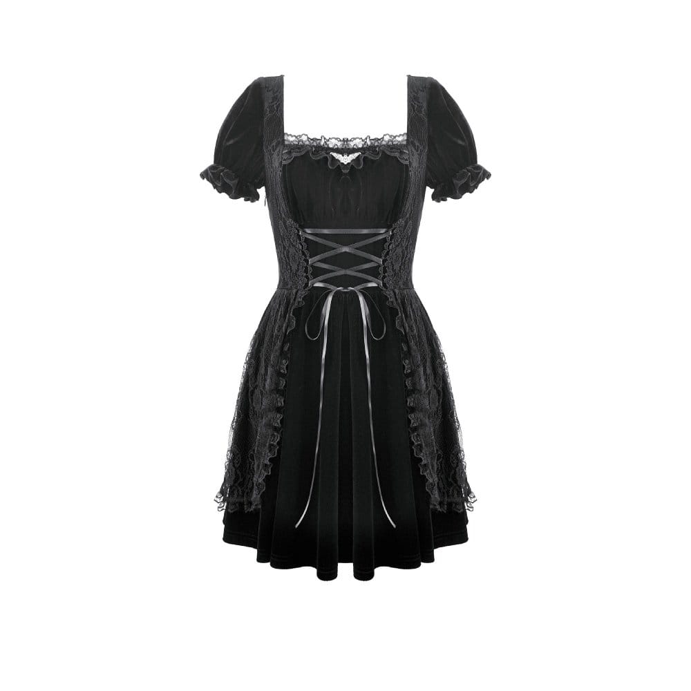 Midnight Briar Lace-Up Dress detail