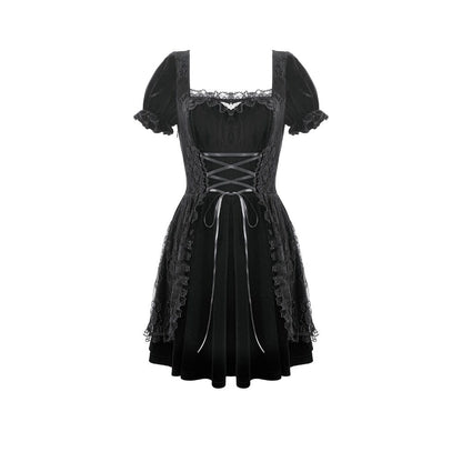 Midnight Briar Lace-Up Dress detail