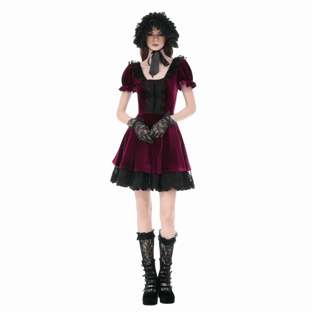 Velvet Vespers Lace Dress detail