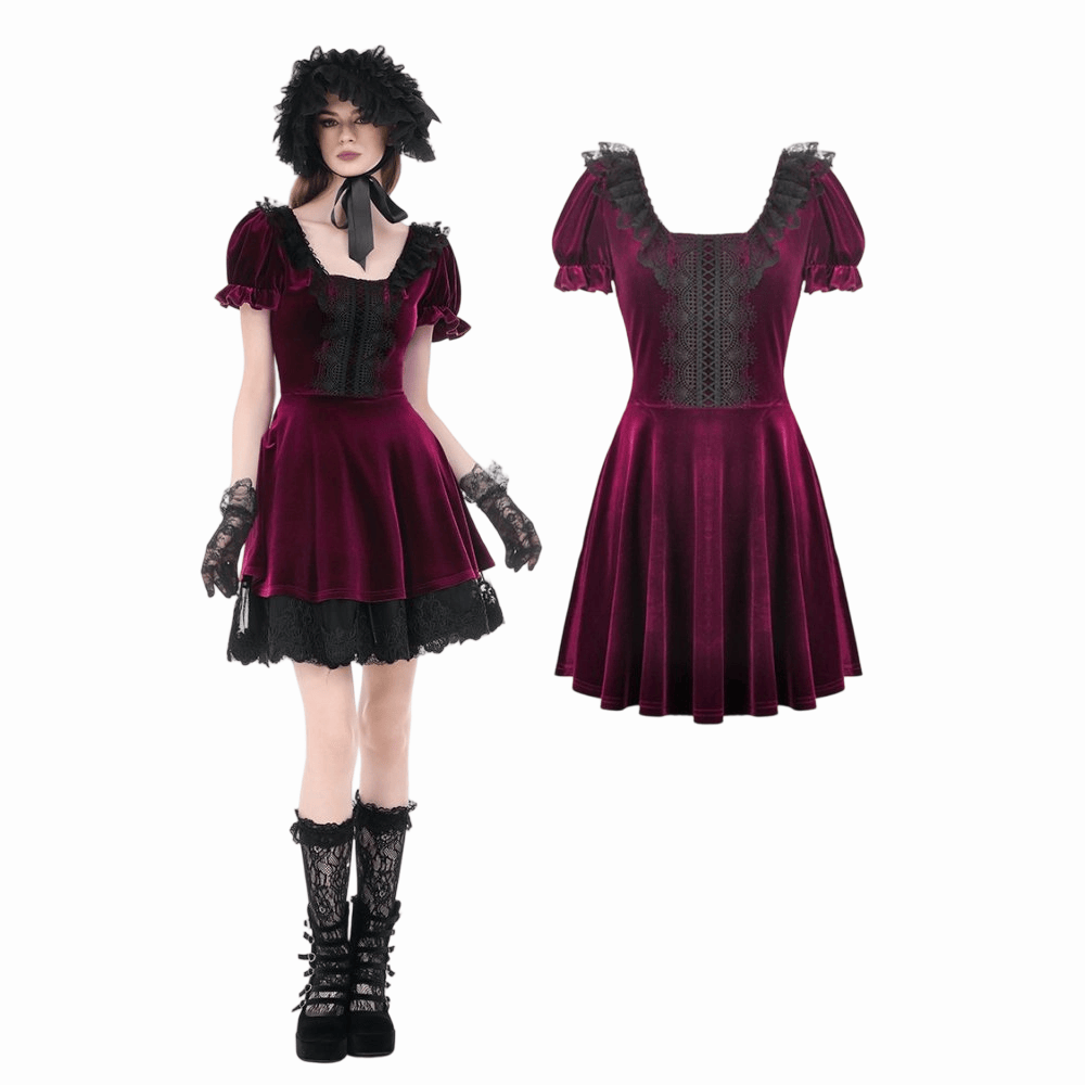 Velvet Vespers Lace Dress front view