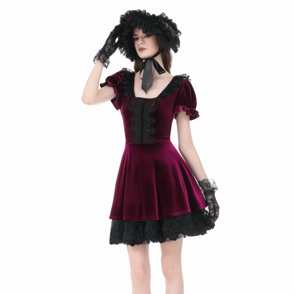 Velvet Vespers Lace Dress detail