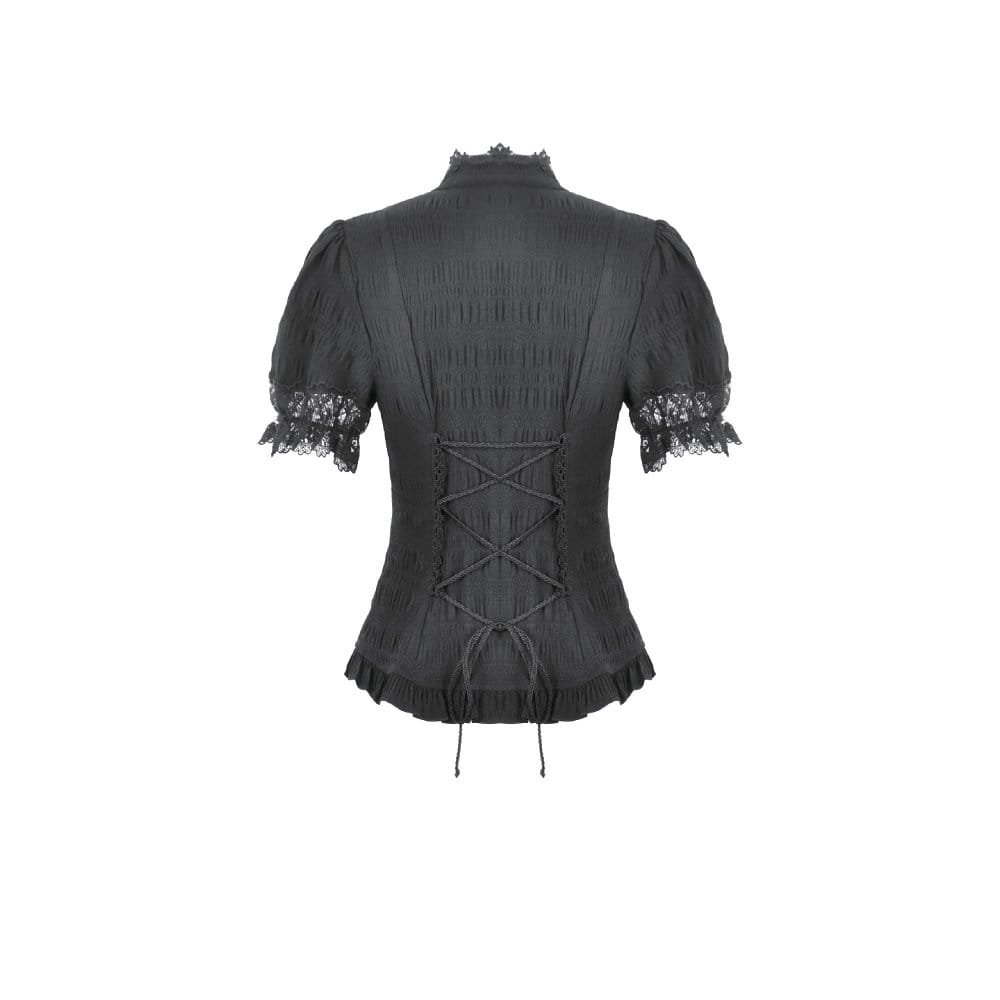 Widow's Vow Detachable-Bow Shirt detail view