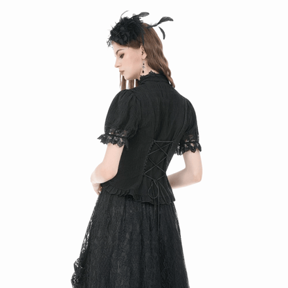 Widow's Vow Detachable-Bow Shirt detail view