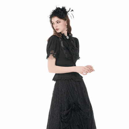 Widow's Vow Detachable-Bow Shirt detail view