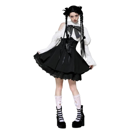 Torn Ribbon Gothic Doll Dress detail view