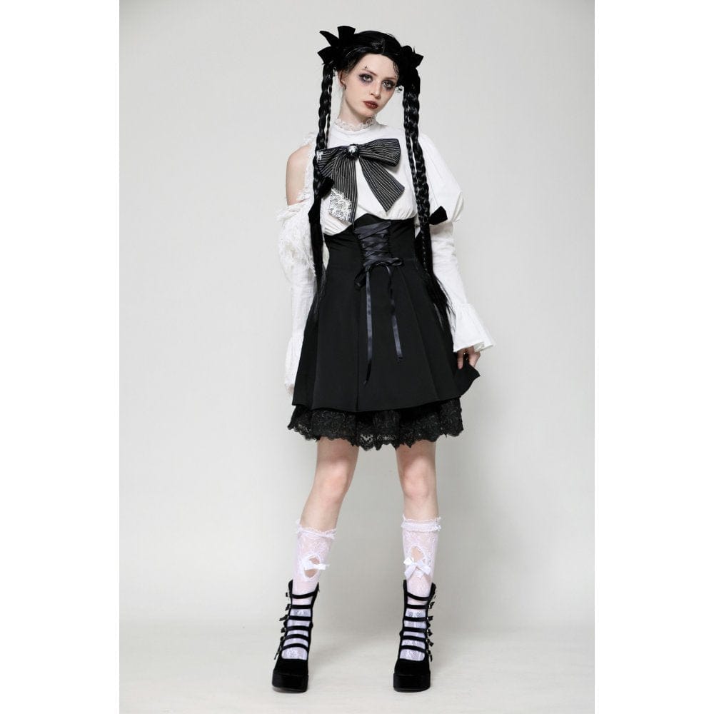 Torn Ribbon Gothic Doll Dress detail view