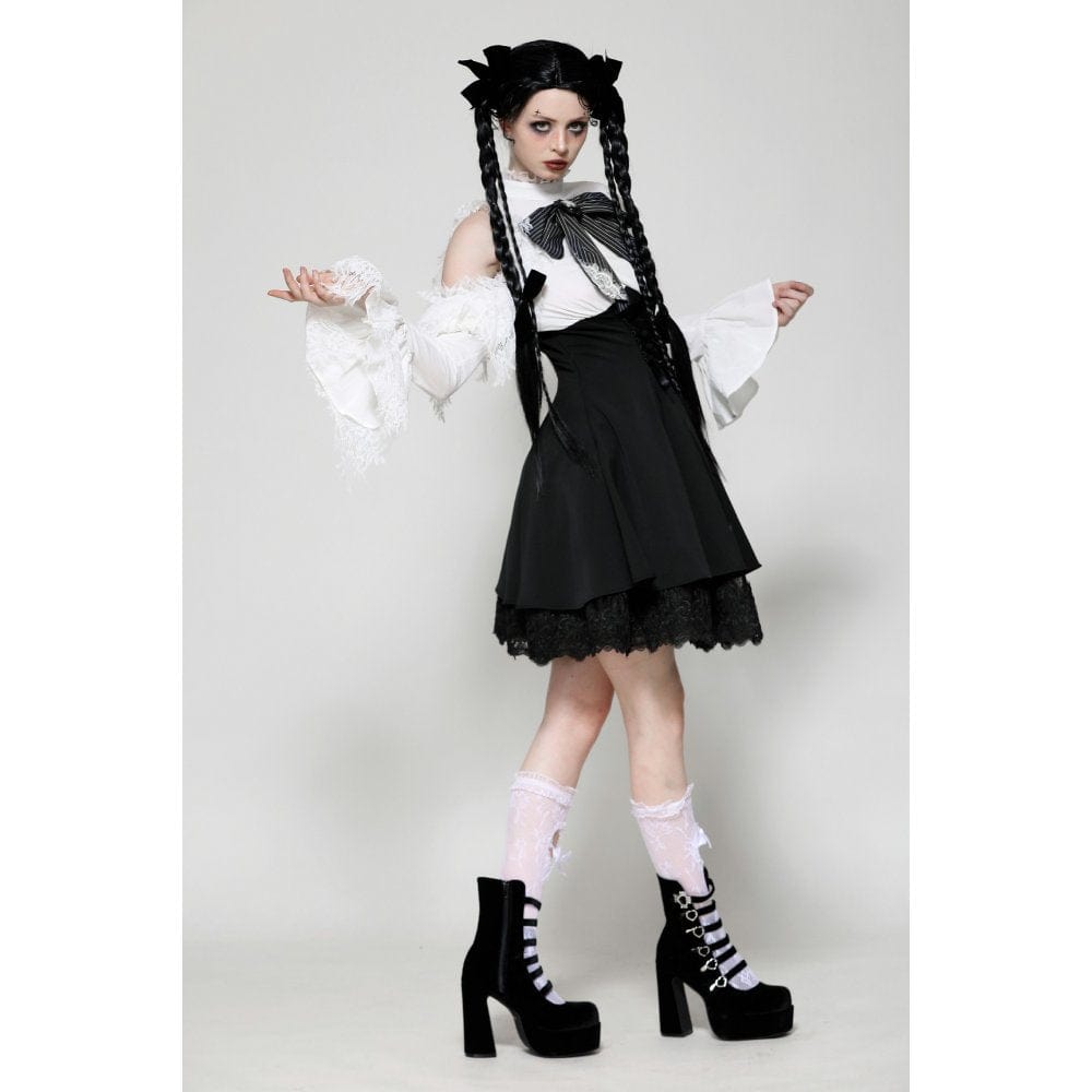 Torn Ribbon Gothic Doll Dress detail view
