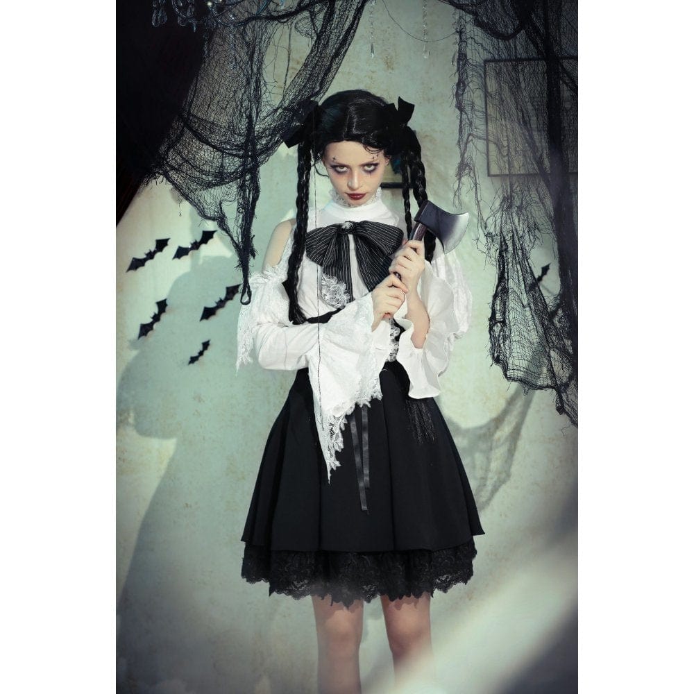Torn Ribbon Gothic Doll Dress detail view