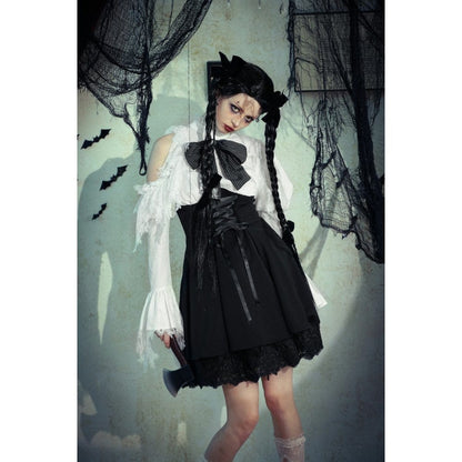 Torn Ribbon Gothic Doll Dress detail view