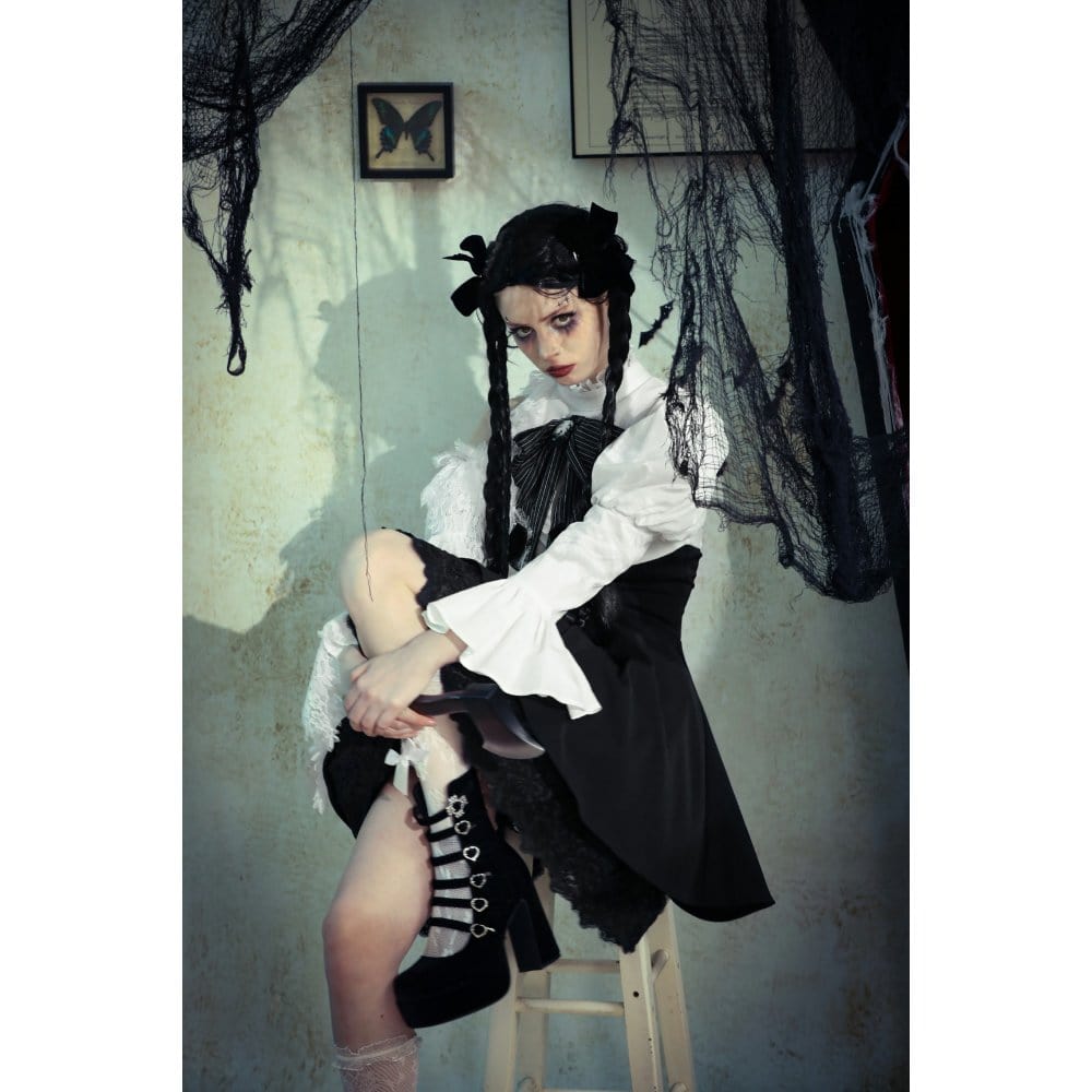 Torn Ribbon Gothic Doll Dress detail view