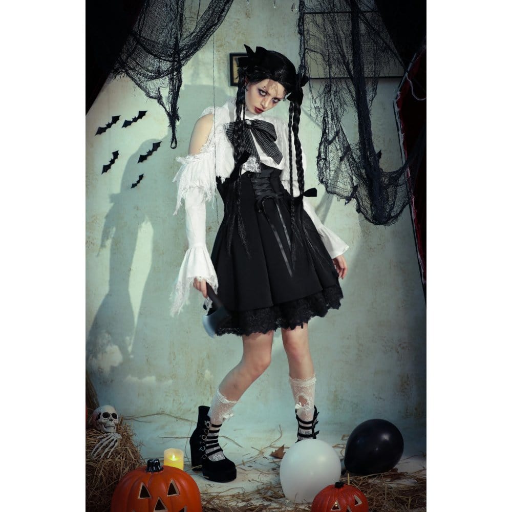 Torn Ribbon Gothic Doll Dress detail view