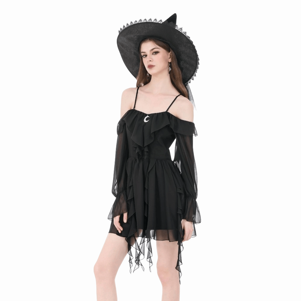 Lunar Dirge Off-Shoulder Dress detail view