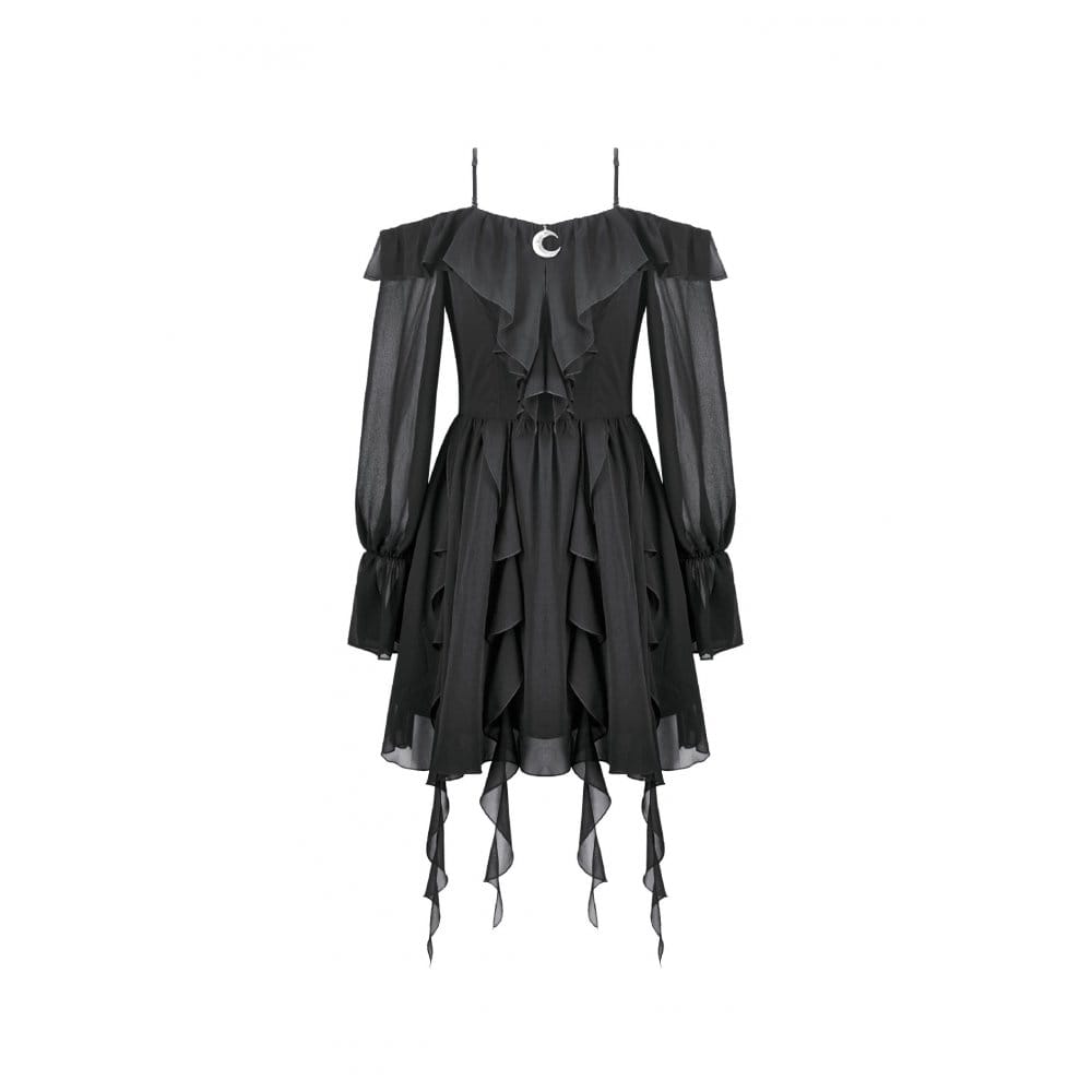 Lunar Dirge Off-Shoulder Dress detail view