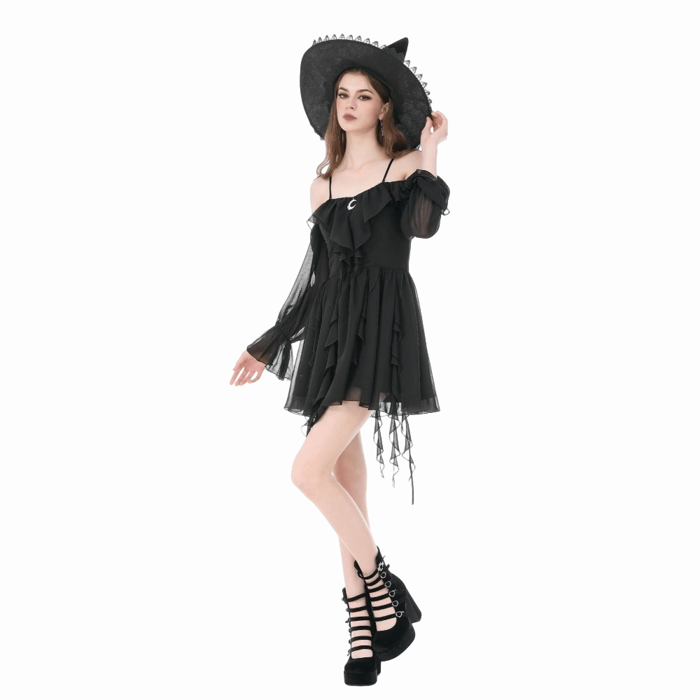 Lunar Dirge Off-Shoulder Dress detail view