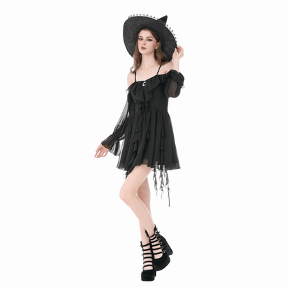 Lunar Dirge Off-Shoulder Dress detail view