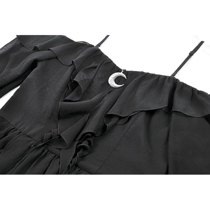 Lunar Dirge Off-Shoulder Dress detail view