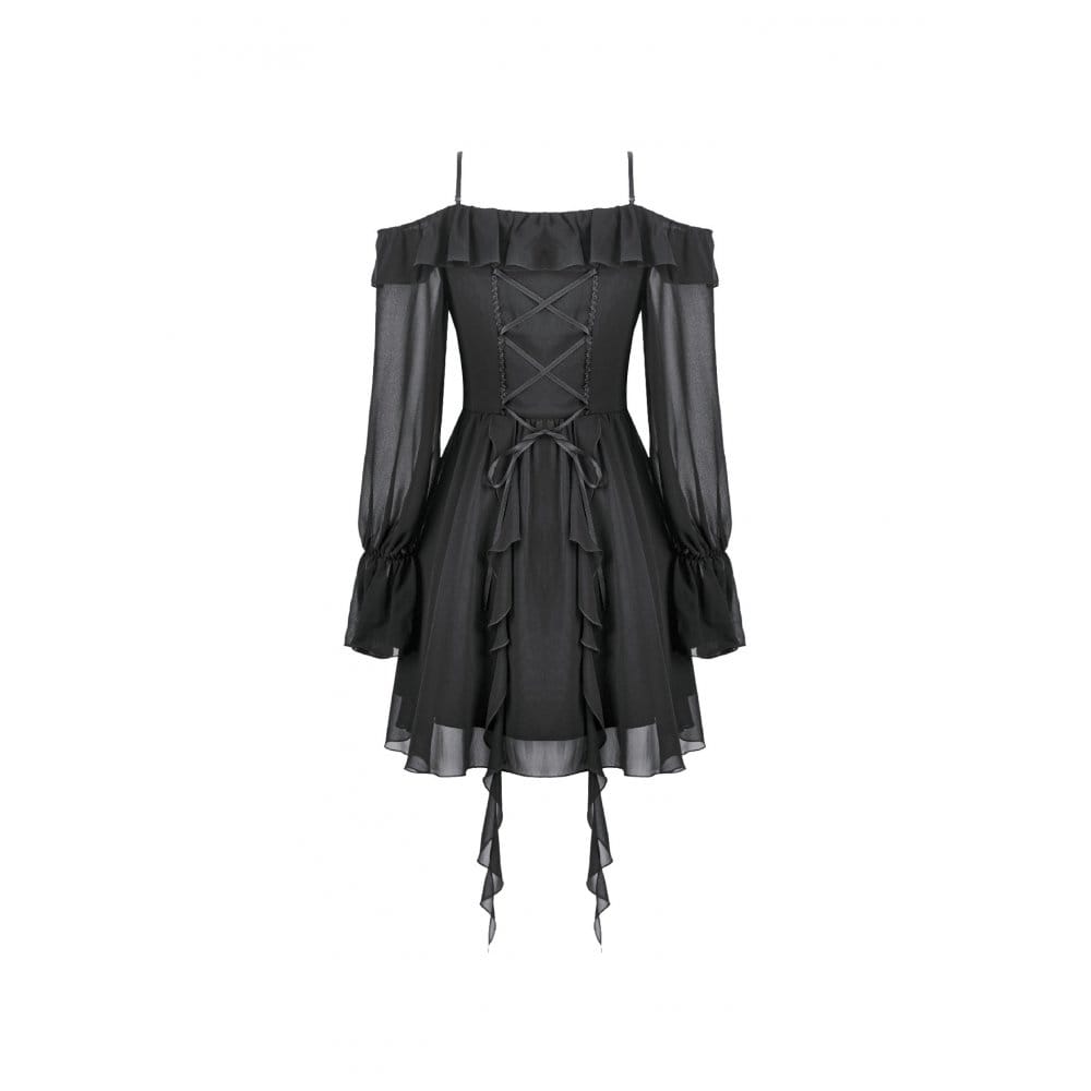 Lunar Dirge Off-Shoulder Dress detail view