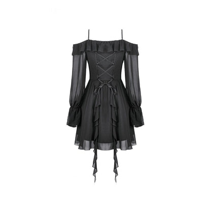 Lunar Dirge Off-Shoulder Dress detail view