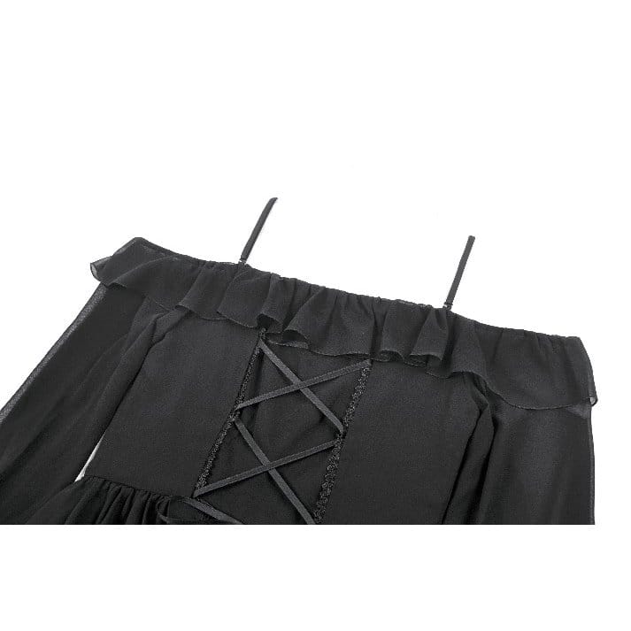 Lunar Dirge Off-Shoulder Dress detail view