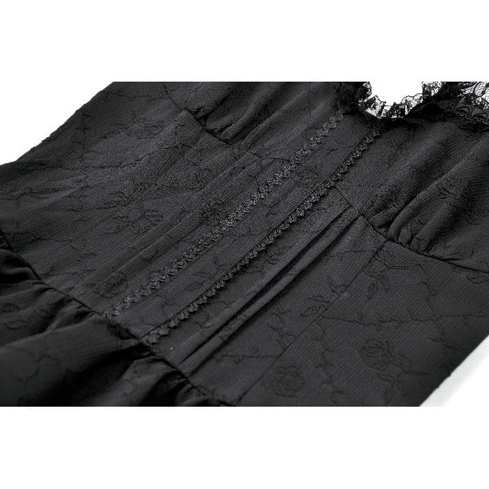 Midnight Cascade Ruffled Halter Dress detail view