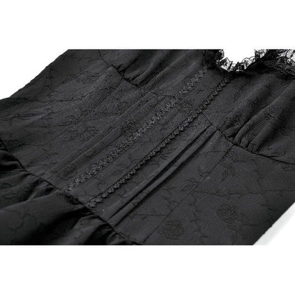 Midnight Cascade Ruffled Halter Dress detail view