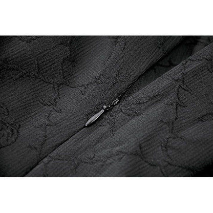 Midnight Cascade Ruffled Halter Dress detail view