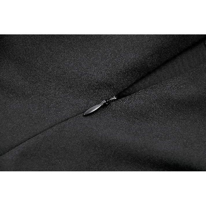 Pinstripe Rebellion Lace-Up Dress detail