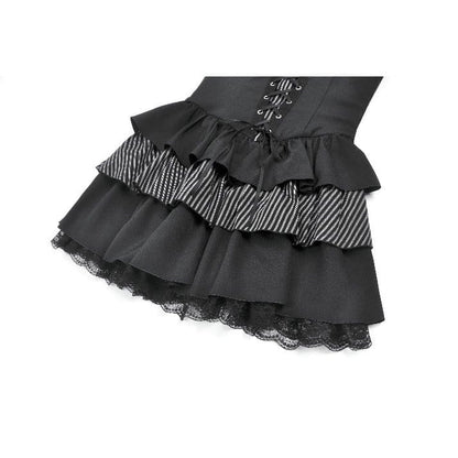 Pinstripe Rebellion Lace-Up Dress detail