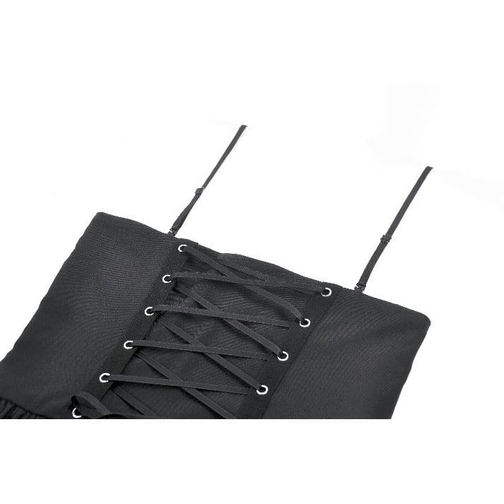 Pinstripe Rebellion Lace-Up Dress detail