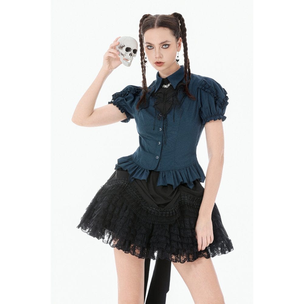 Headmistress of Bats Pinstripe Shirt