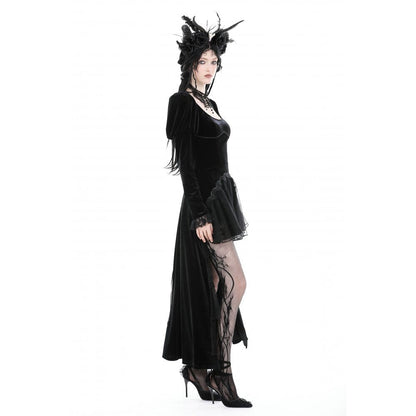 Velvet Eclipse Puff-Sleeve Gown