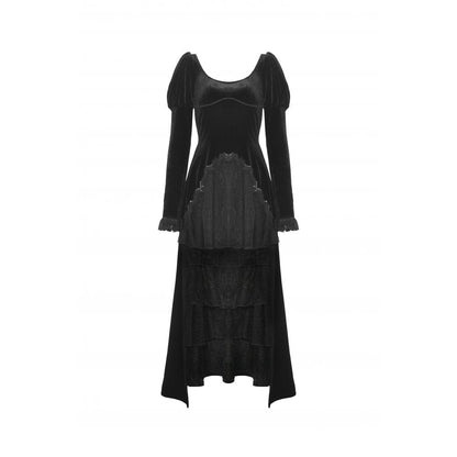 Velvet Eclipse Puff-Sleeve Gown