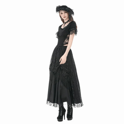Mourning Rose Tassel Maxi Skirt