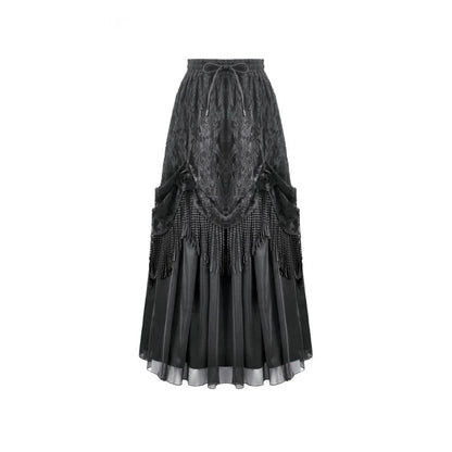 Mourning Rose Tassel Maxi Skirt