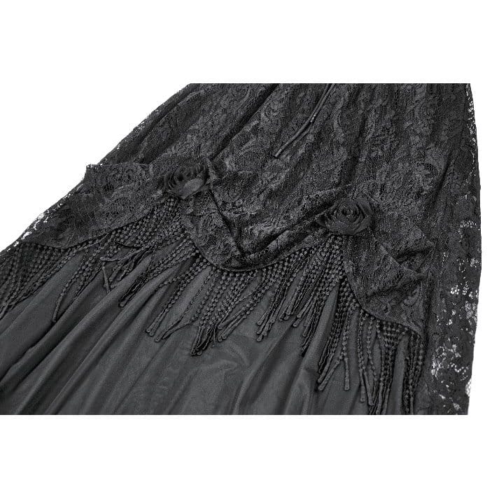 Mourning Rose Tassel Maxi Skirt