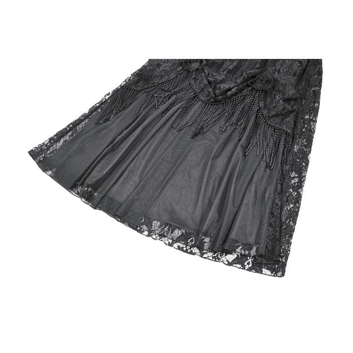 Mourning Rose Tassel Maxi Skirt