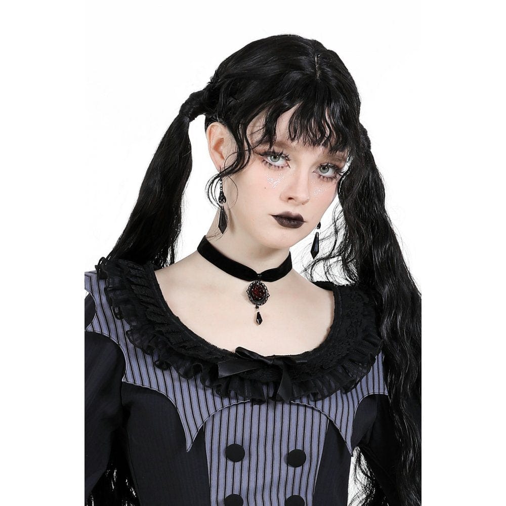Mourning Rose Velvet Choker