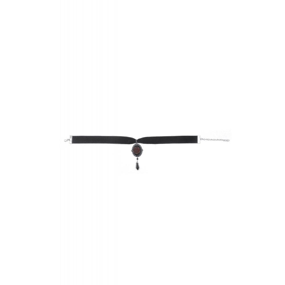 Mourning Rose Velvet Choker
