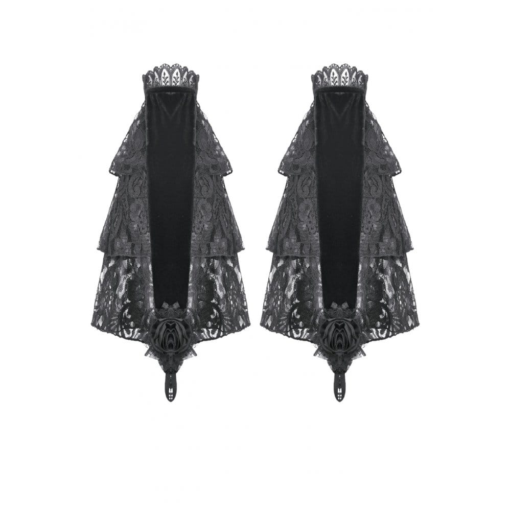 Mourning Rose Velvet Lace Sleeves