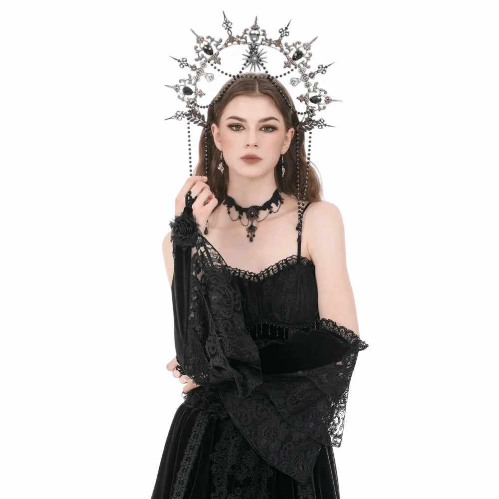 Mourning Rose Velvet Lace Sleeves