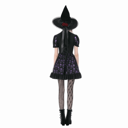 Skull Parade Puff-Sleeve Dress detail