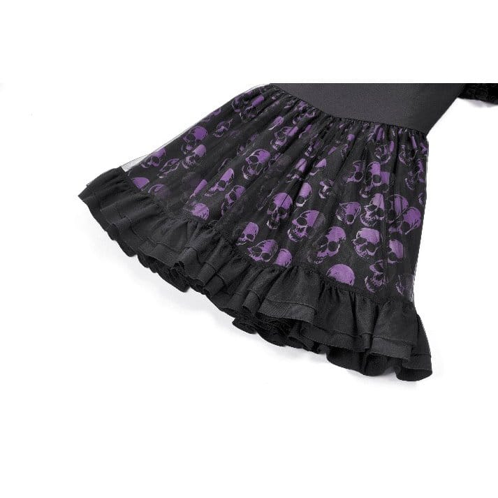 Skull Parade Puff-Sleeve Dress detail