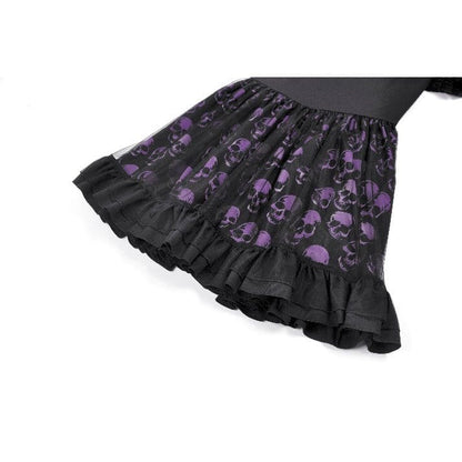 Skull Parade Puff-Sleeve Dress detail