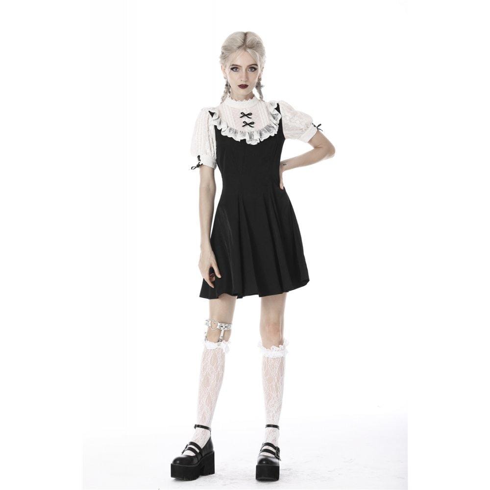 Midnight Dollhouse Stand-Collar Midi Dress detail view