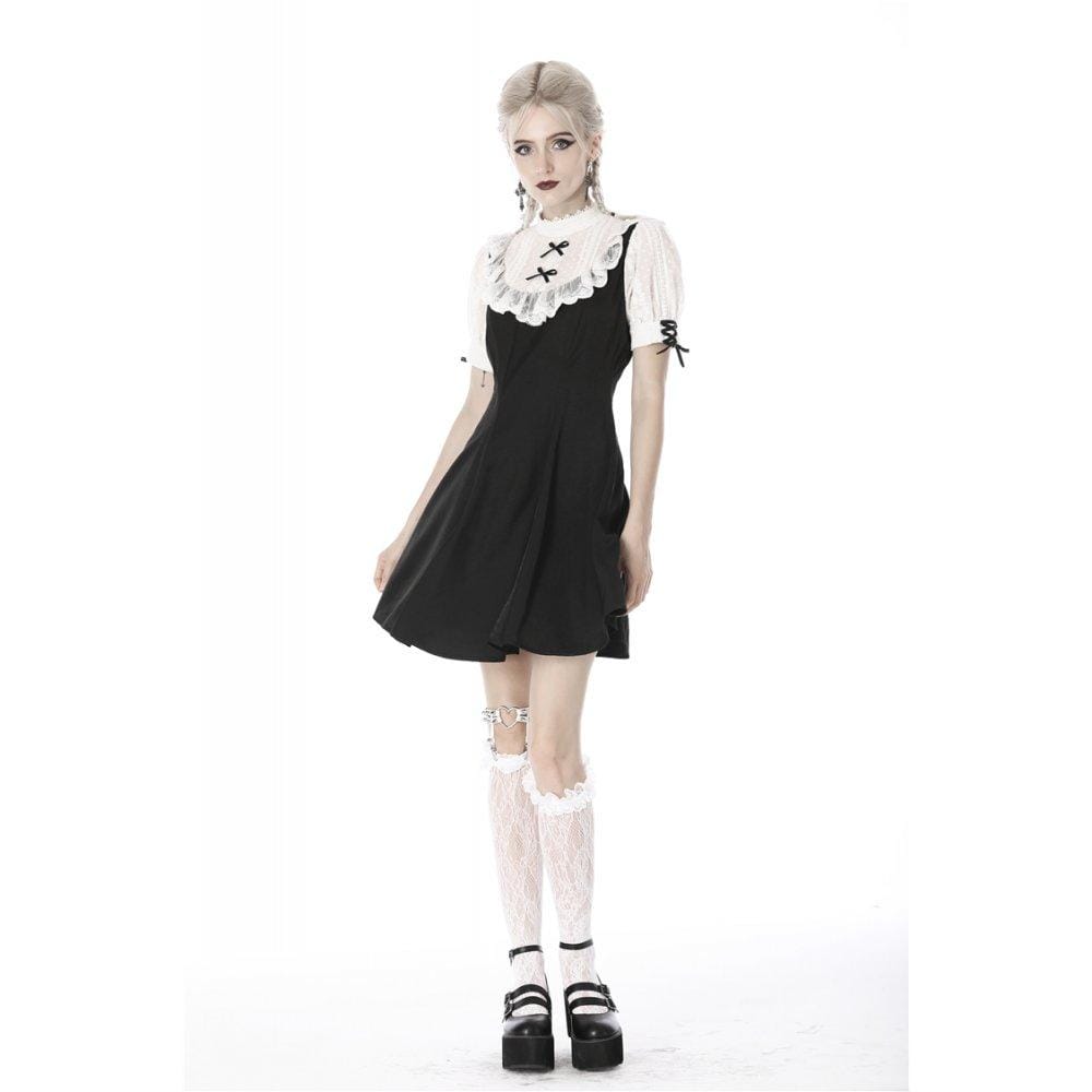 Midnight Dollhouse Stand-Collar Midi Dress detail view