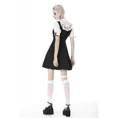 Midnight Dollhouse Stand-Collar Midi Dress detail view