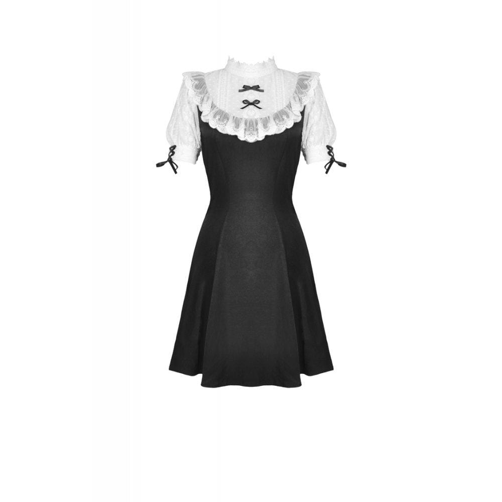 Midnight Dollhouse Stand-Collar Midi Dress detail view