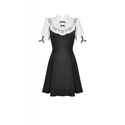 Midnight Dollhouse Stand-Collar Midi Dress detail view